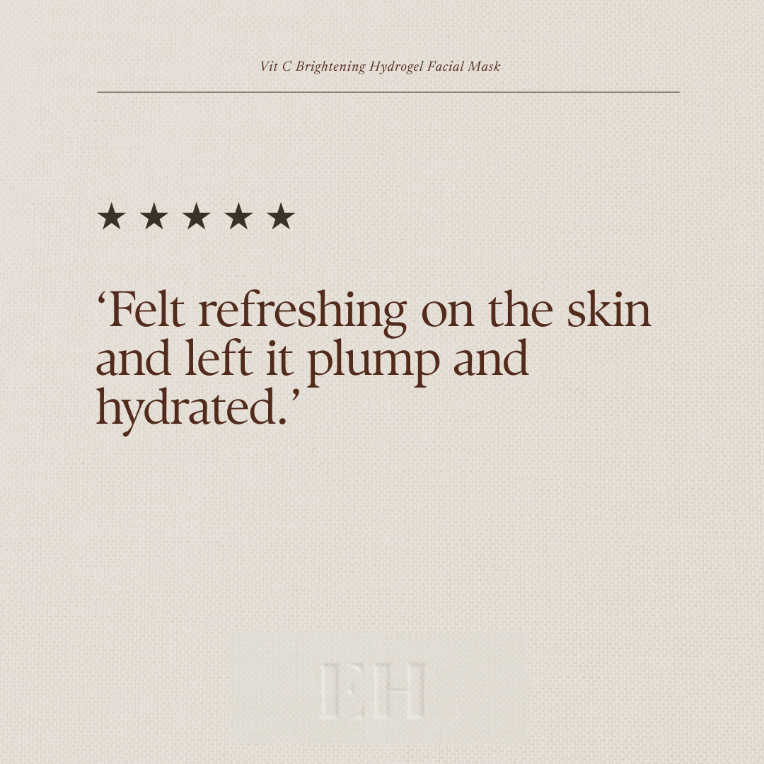 Vit C Brightening Hydrogel Facial Mask 5 Star Customer Review: "Felt refreshing on the skin and left it plump and hydrated"