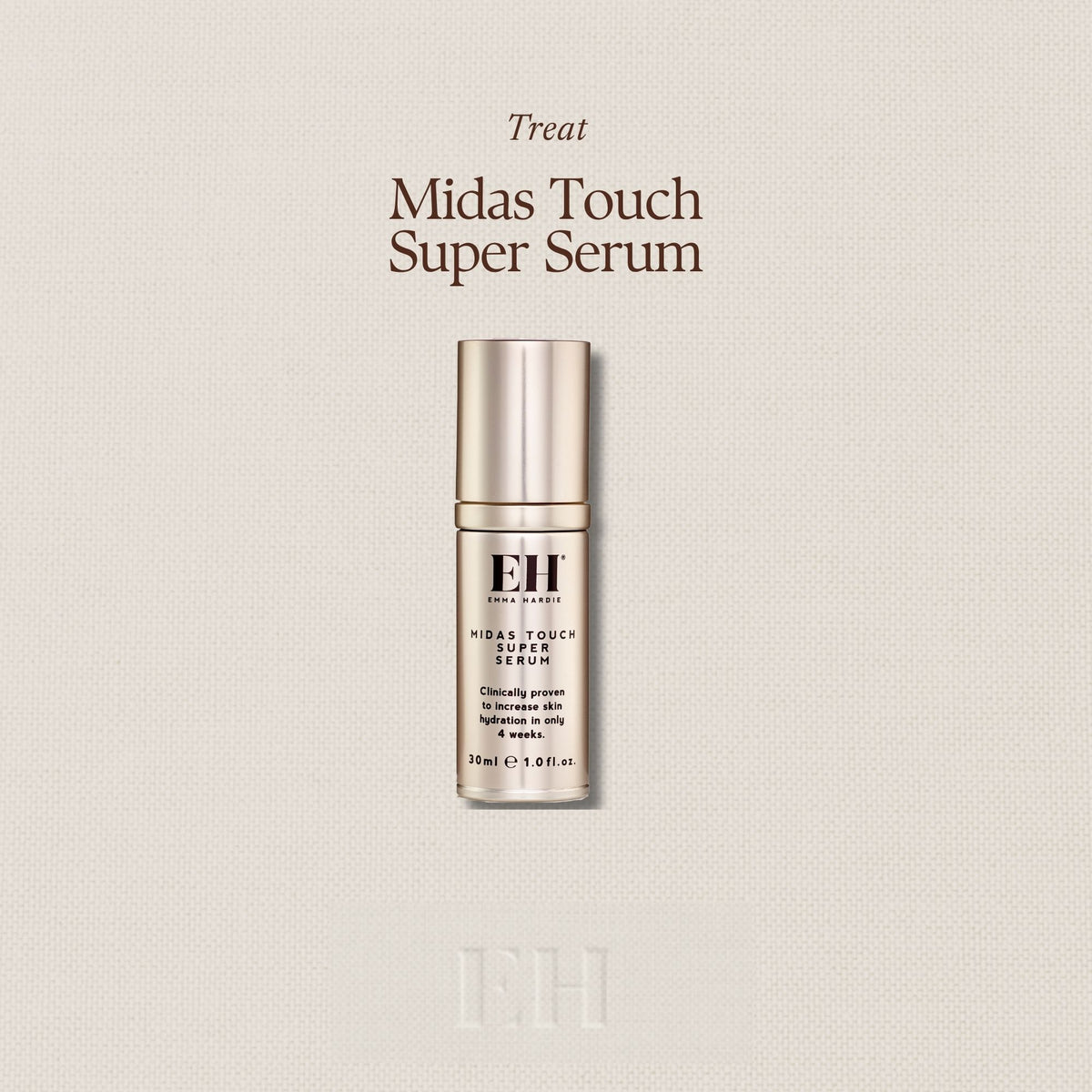 Emma Hardie Midas Touch Super Serum on a soft neutral background.