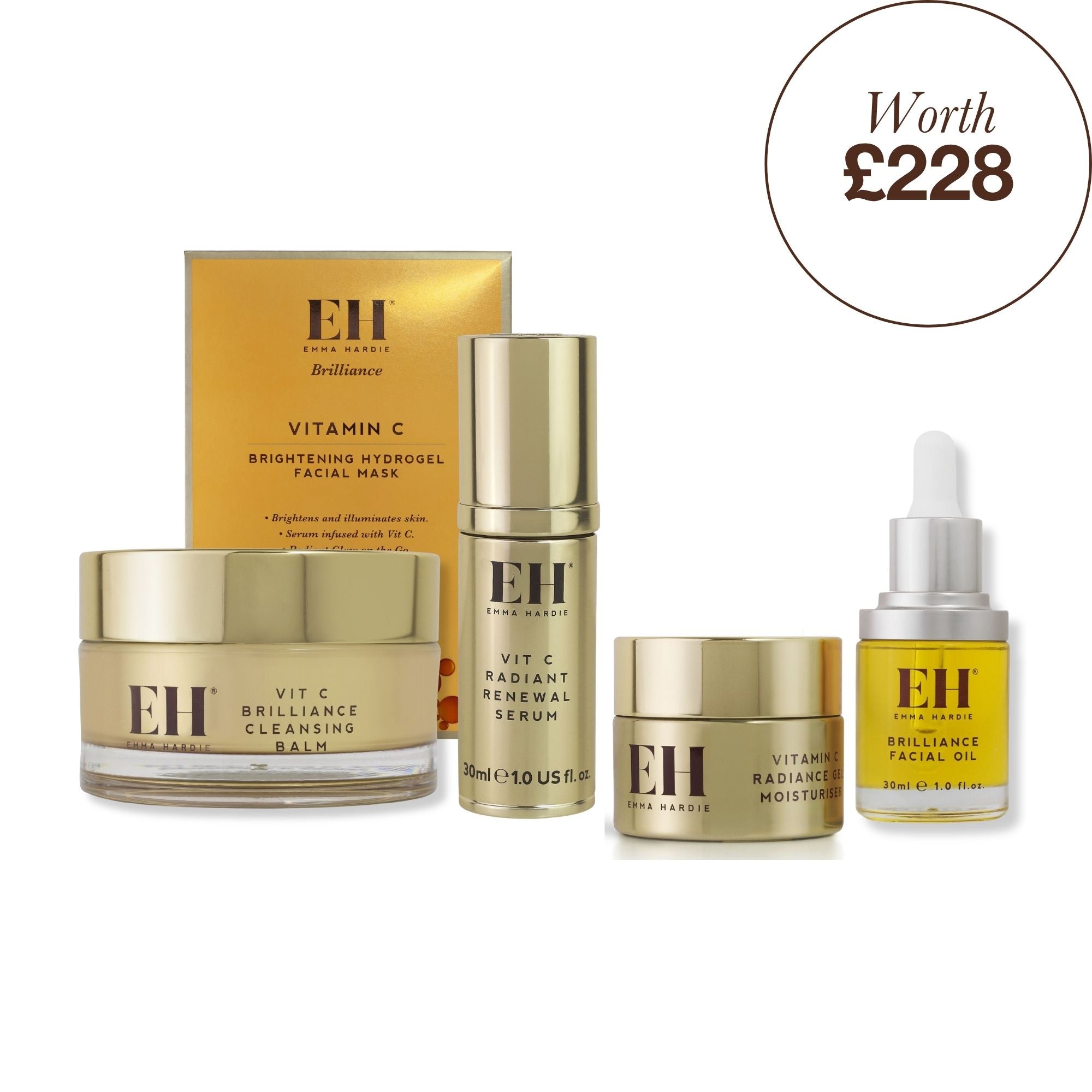 Emma Hardie Complete Brilliance Ritual with five Vitamin C skincare products, worth £228.