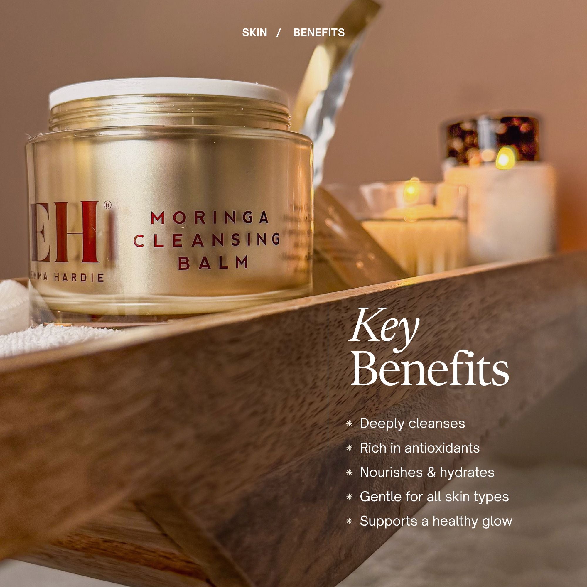 Moringa Cleansing Balm Key Benefits:
Deeply cleanses
Rich in antioxidants
Nourishes & Hydrates
Gentle for all skin types
Supports a healthy glow