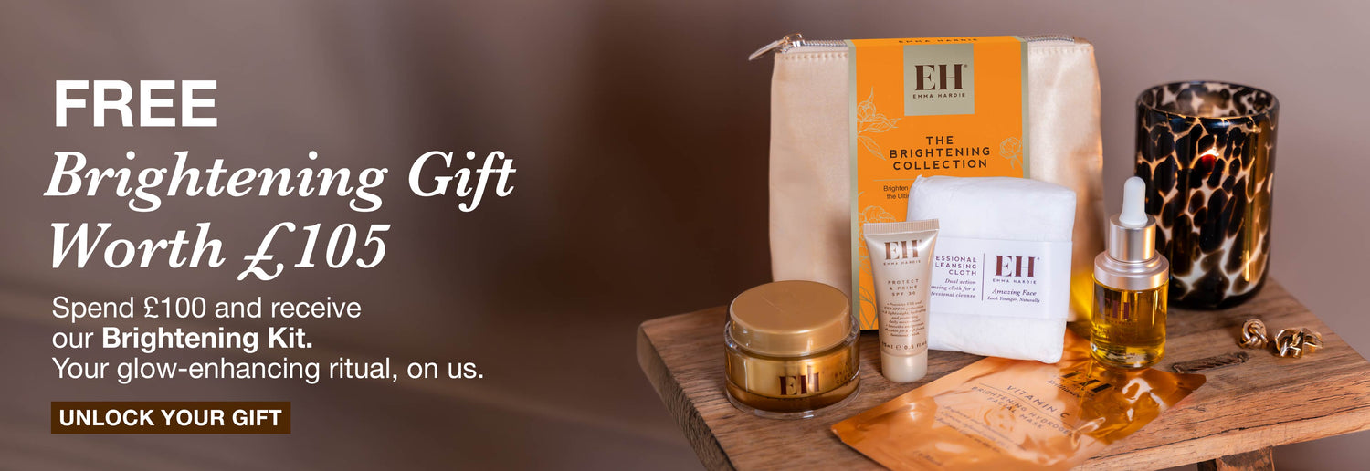 Brightening Gift Worh £105. Spend £100 and receive our Brightening Kit.