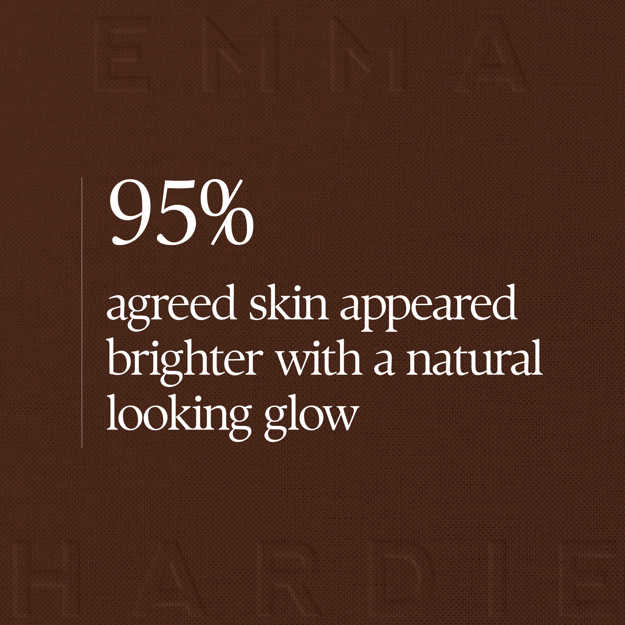 95% of customer trial participants agreed that skin appeared brighter with a natural looking glow