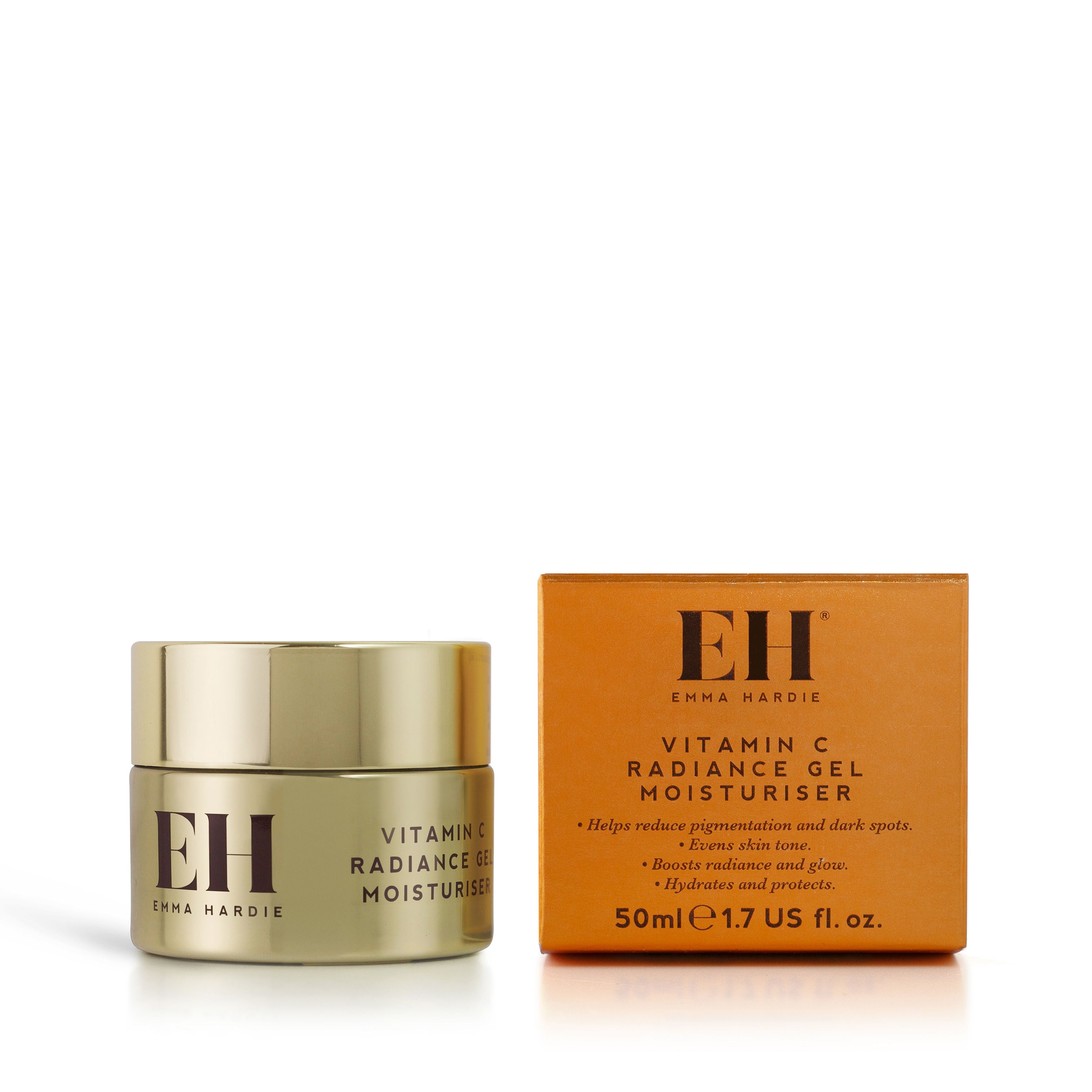 Enna Hardie Vitamin C Radiance Gel Moisturiser with packaging on a white background