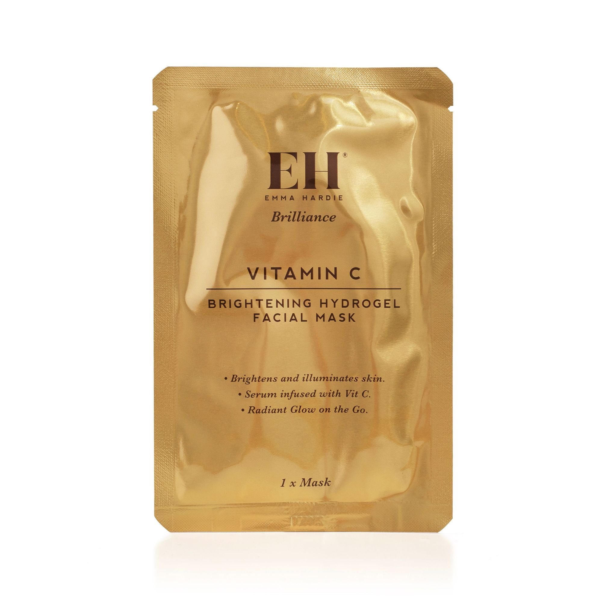 Emma Hardie Vit C Brightening Hydrogel Facial Mask packaging on a white background