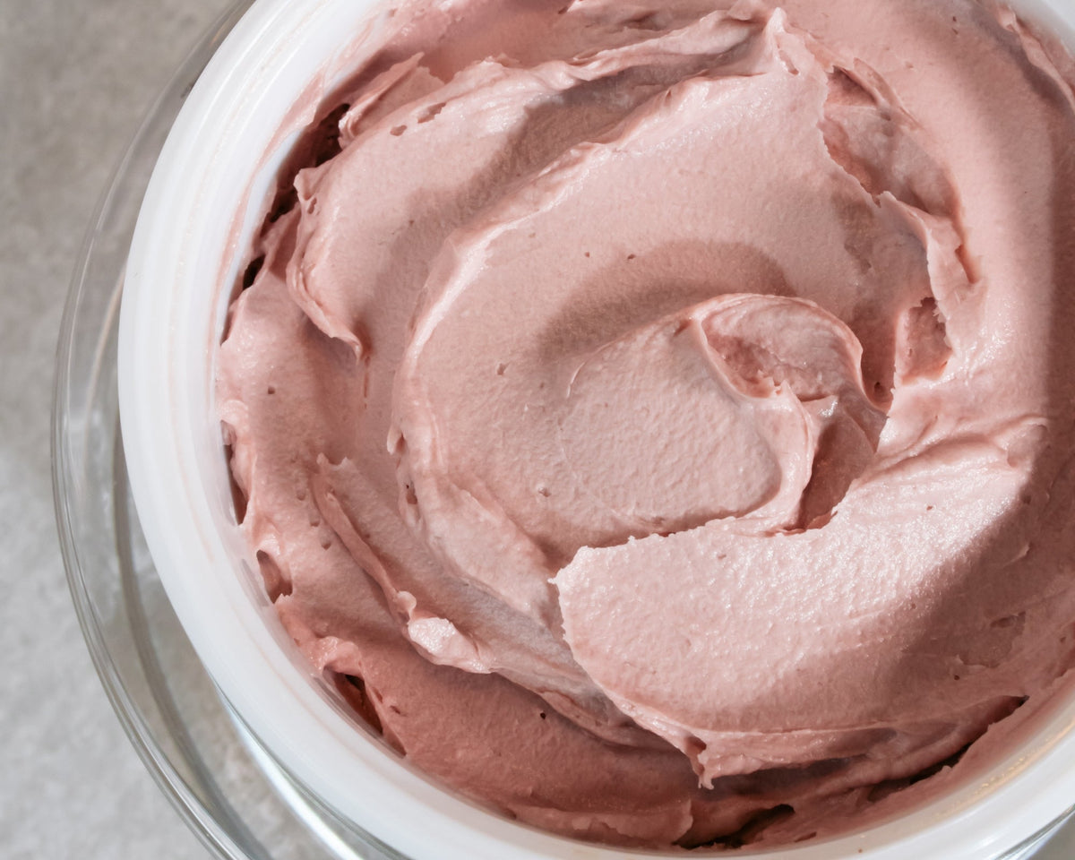 Close-up of the pink texture of Emma Hardie Purifying Pink Clay Detox Mask.