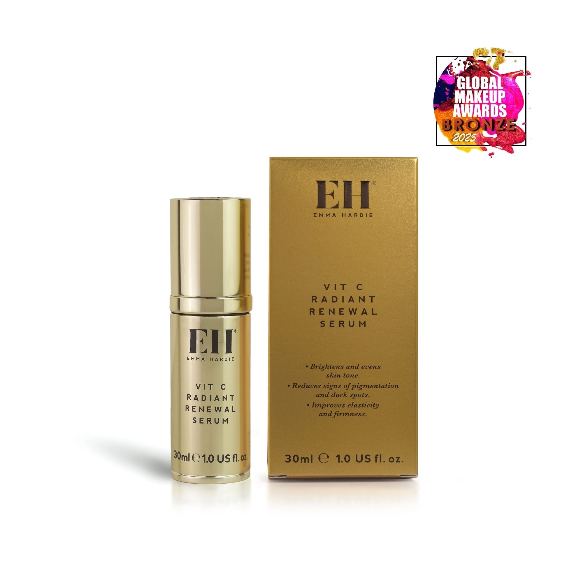 Award Winning Emma Hardie Vit C Radiant Renewal Serum 
Global Make Up Awards 2025	BRONZE Best Renewing Serum