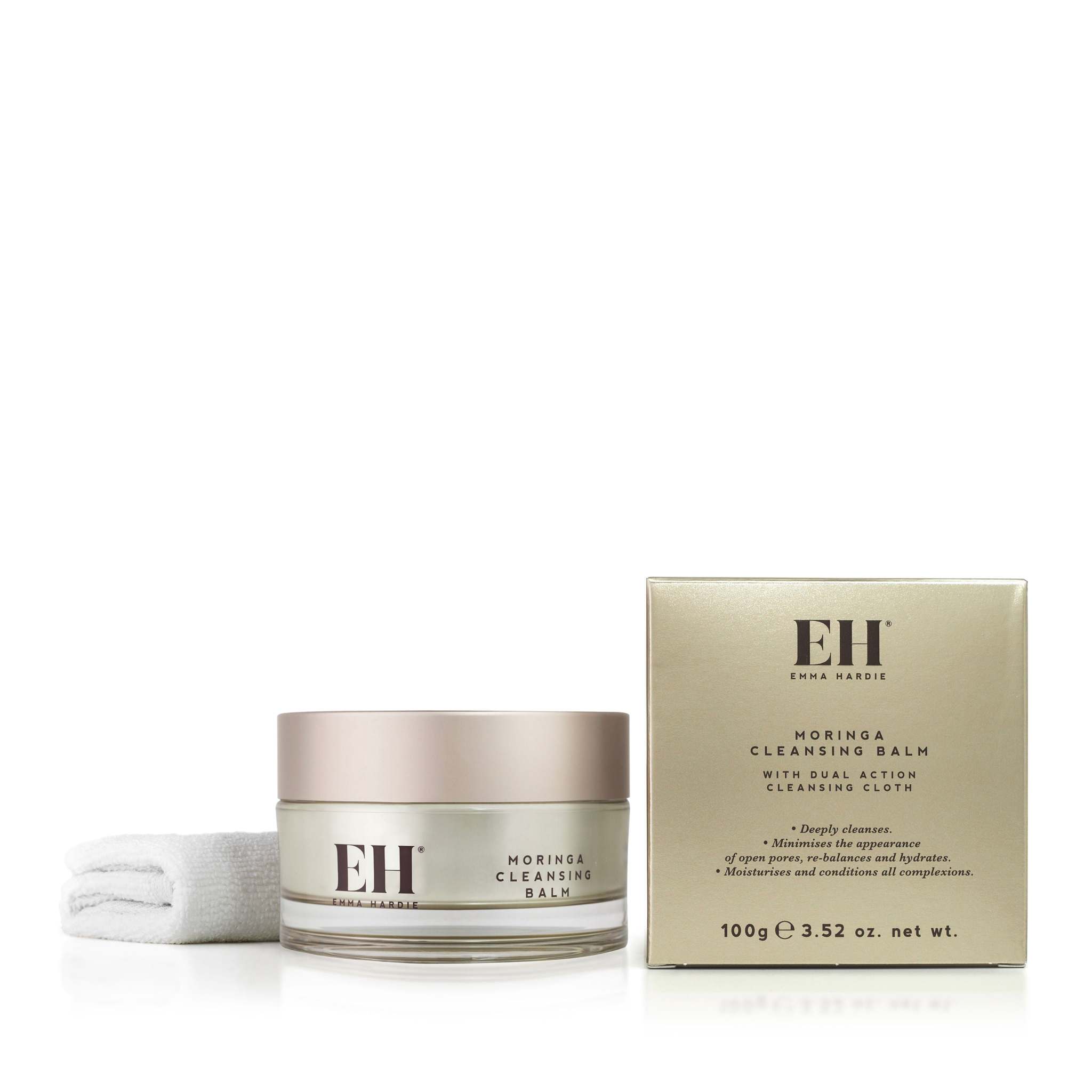 Emma Hardie Moringa Cleansing Balm with box and cleansing cloth