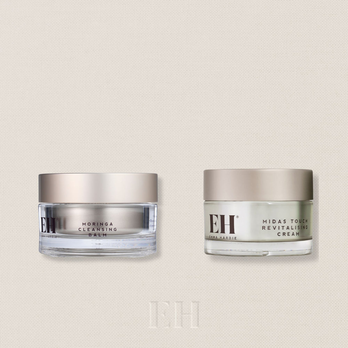Emma Hardie Cleanse and Hydrate Bundle includes Moringa Cleansing balm 100g and Midas Touch Revitalising Cream. Worth £102, yours for £80