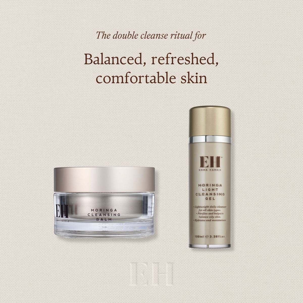 The double cleanse ritual for Balanced, refreshed, comfortable skin